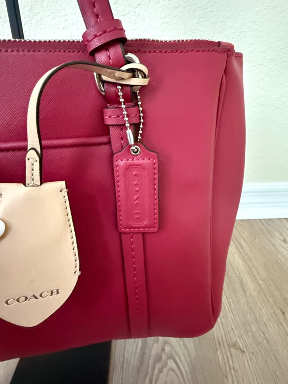 Coach Peyton Leather Tote – Magenta - Picture 3 of 15